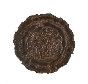 A circular copper plaque with classical scene, English, 19th century