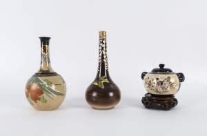 Three Japanese Satsuma vases, 19th and 20th century