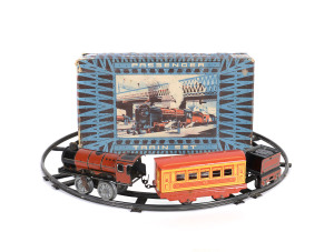 A tin plate clockwork "Passenger Train Set" (No.5341) in original box, early to mid 20th century