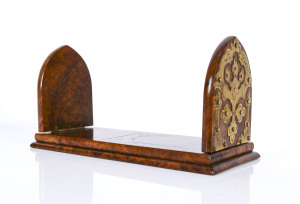 A Victorian walnut bookstand with gilt metal decoration, circa 1860