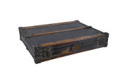 An antique artist's traveling case, leather and timber with metal fittings, American, 19th century