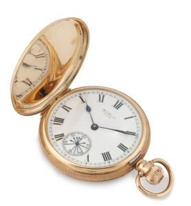 WALTHAM American 9ct gold full hunter pocket watch, late 19th century