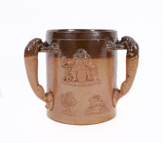 A Doulton Lambeth tig cup with greyhound handles, English, late 19th century - 2