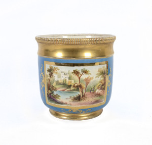 A porcelain jardiniere in the Sevres style possibly Vienna porcelain, 19th century