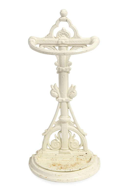 An English Coalbrookdale style umbrella stand, painted cast iron, circa 1870