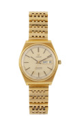 OMEGA Seamaster gents automatic wristwatch with calendar date window, gold plate with stainless steel Seamaster back