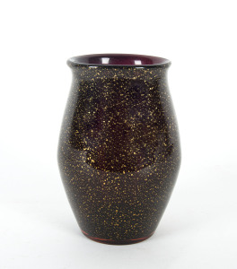 A Murano glass vase, amethyst with gold fleck finish, Italian, mid 20th century