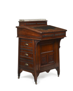 An English arts and crafts Davenport ladies desk, walnut, circa 1900 