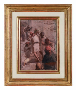 Artist Unknown (French circa 1873) Orientalist Scene oil on board