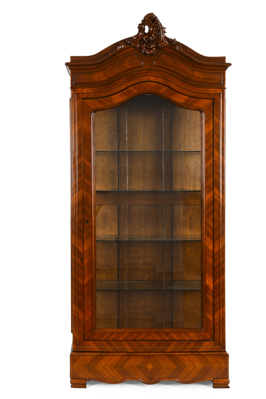 A French armoire with rococo pediment, walnut and oak, late 19th century