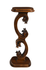 An American carved walnut rococo style pedestal, 20th century
