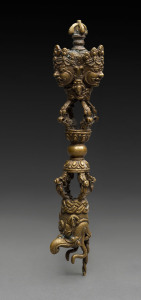 A fine and rare Sino-Tibetan bronze Vajra, 19th century