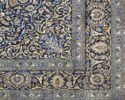 A large Persian rug, hand knotted with blue medallion motif, 20th century - 2