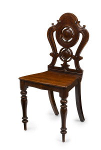 An English hall chair, carved walnut, circa 1860