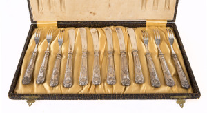 A box set of sterling silver fruit cutlery (12 pieces), Sheffield, 20th century
