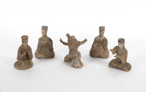 Group of five Han funerary figures