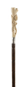 A walking cane, carved ivory with Malacca shaft, 19th century