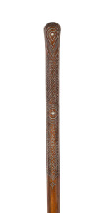 A fine walking stick inlaid with silver and ivory, 19th century 