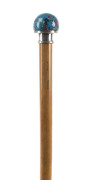 A walking stick, Murano glass top with silver mount, 19th century