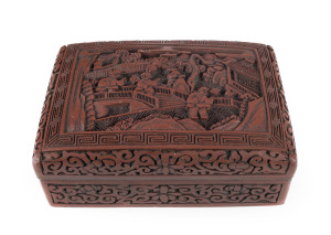 A Chinese cinnabar lacquered box, 19th century