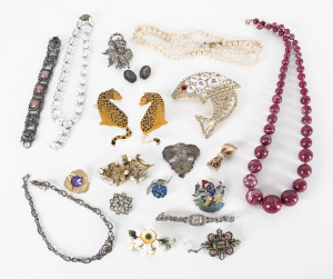 Assorted costume and silver jewellery including marcasite and silver