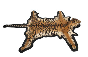 A Sumatran tiger skin rug