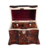 A Georgian tea caddy, tortoiseshell, mother of pearl & ivory, circa 1820. - 2