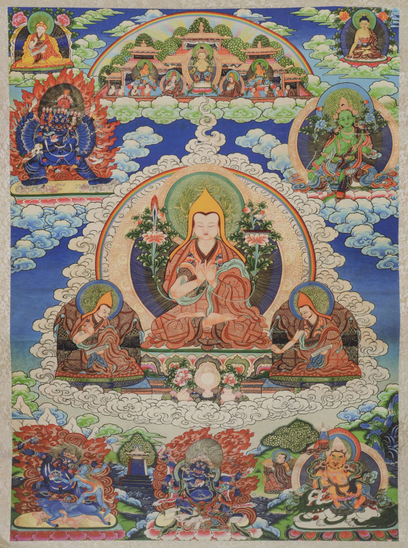 A Tibetan thangka with Buddhist motif, early 20th century