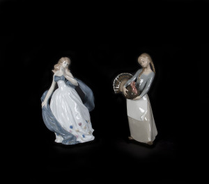 Lladro porcelain figure of The Turkey Girl together with a porcelain figurine