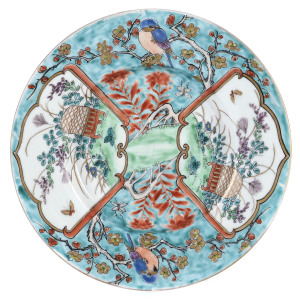 A Japanese Hirado porcelain plate, 19th century
