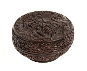 A rare Chinese cinnabar lacquer circular box, 18th/19th century