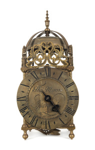 An English wall mounted lantern clock, 19th century