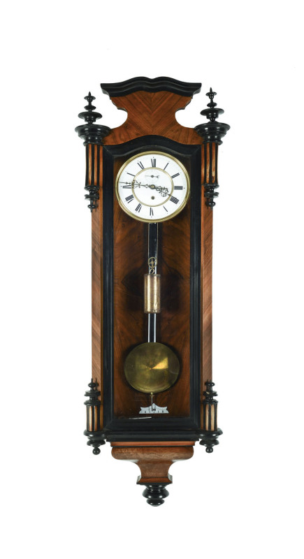 A Vienna regulator single weight wall clock, Austrian, 19th century