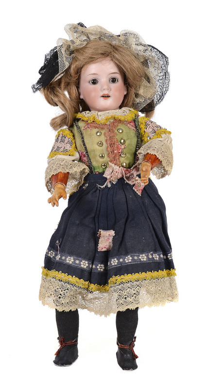 Armand Marseille German porcelain headed doll in period costume, early 20th century