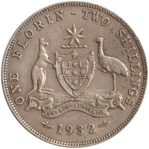 1932. &nbsp;VF, with 6 clear pearls. Seldom offered in this grade, cat. $1450.
