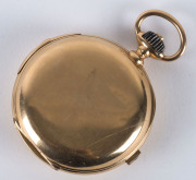 FRITZ PIGUET & BACHMANN 18ct gold cased half-hunter, repeater pocket chronometer, circa 1880, - 4