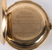 FRITZ PIGUET & BACHMANN 18ct gold cased half-hunter, repeater pocket chronometer, circa 1880, - 5