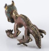 A Sino-Tibetan gilt bronze and cloisonne dragon finial (or possibly a handle), 17th/18th century - 5