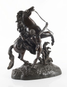 A pair of French bronze Marly Horse statues, after GUILLAUME COUSTOU (1677-1746), late 19th century  - 2