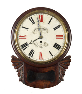 J. T. WEBSTER Station clock, fusee movement with cedar and mahogany case, Melbourne, circa 1850