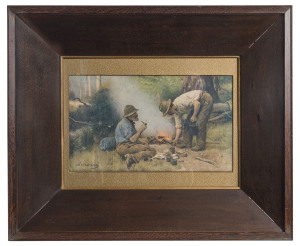 A blackbean timber picture frame, Queensland origin, 19th century with Scheltema print