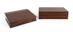 Two timber boxes, Australian cedar and black walnut, 19th and 20th century