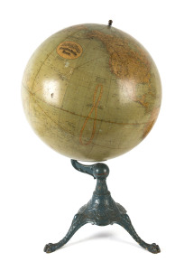 "Around The World Canadian Pacific Route" an impressive world globe on painted cast iron base, 19th century