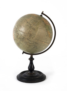 "Philips British Empire Globe" on turned ebonised stand, crica 1920