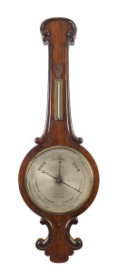 A rare Australian cedar banjo barometer by J. Jennings, 99 Queen Street, Melbourne, 19th century