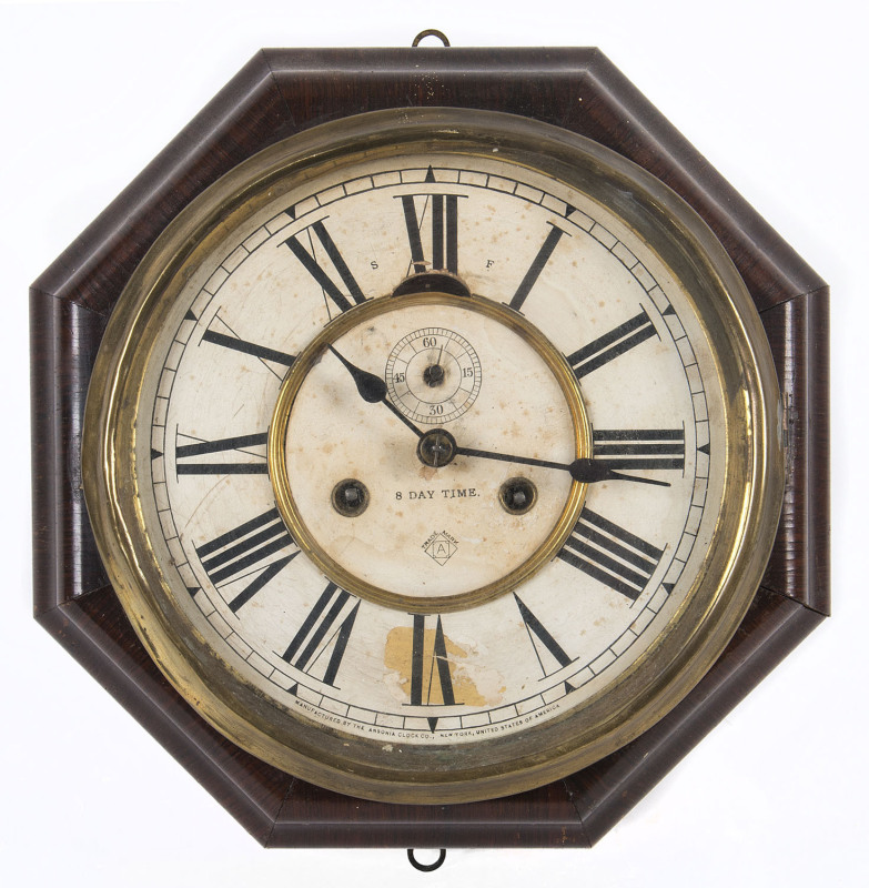 ANSONIA American 8 day time wall clock, 19th century