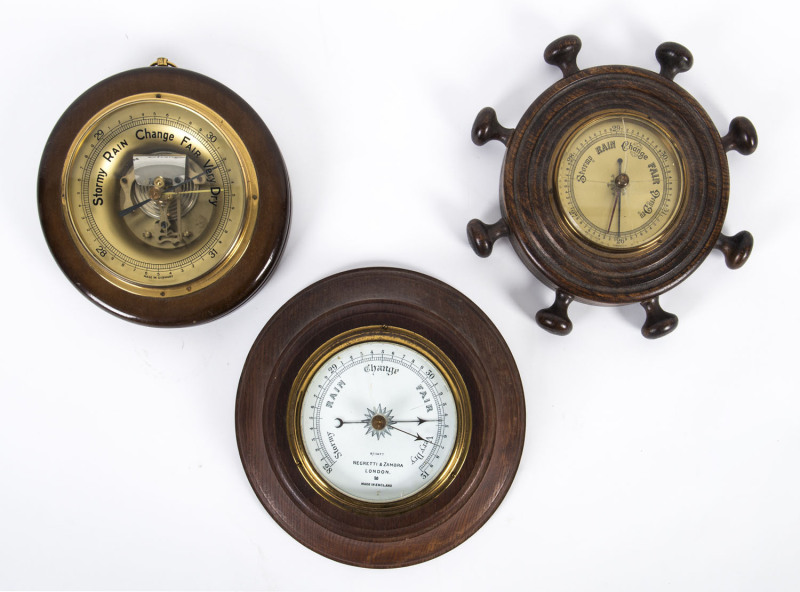 Three wall barometers, 19th and 20th century