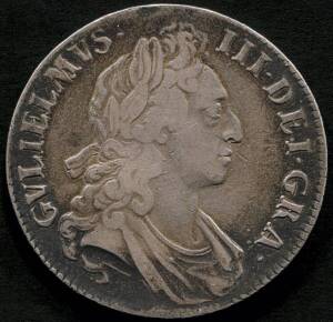 Album; &nbsp;Aust. decimals incl. 1966 50c (10), GB collection &frac14;d to 2/6, plus a range of various world coins with some pre 1900 incl. silver. Pickings throughout, noted GB 1695 William III Crown (Septimo), 1d (2) & 2d Cartwheels and a &pound;3/12/0? brass coin. Som
