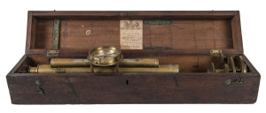 THOMAS JONES Theodolite in original box with paper label, 19th century,