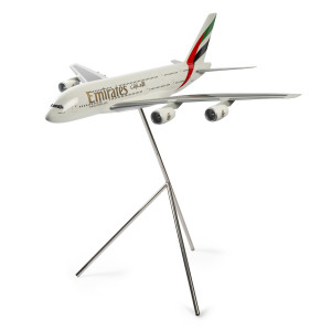 AVIATION: Emirates (1:50 scale) A380, 800, ​on chrome stand